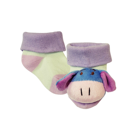 Baby socks with plush Eeyore donkey for infants 0 to 6 months